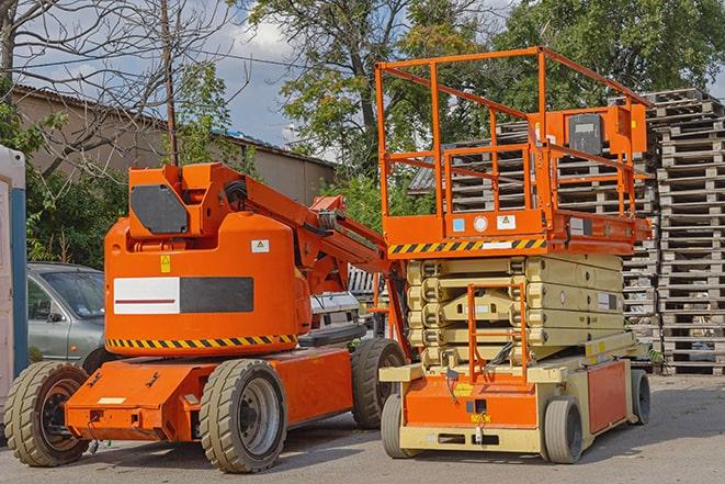 warehouse equipment transporting materials in Highland City